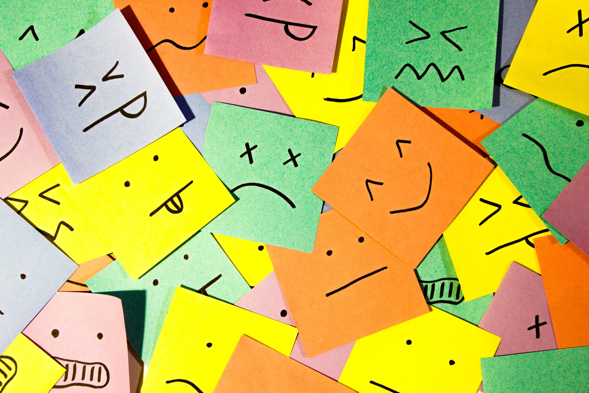 Different Emotions on Post it Notes