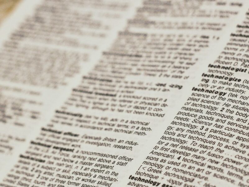 Newspaper with words